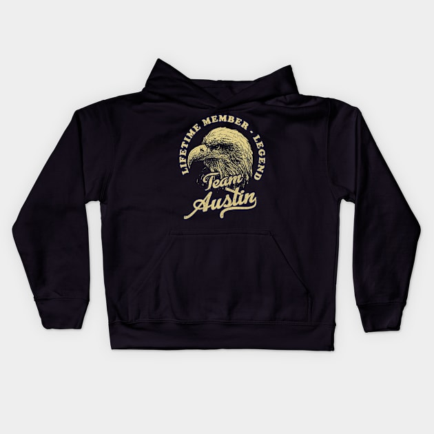 Austin Name - Lifetime Member Legend - Eagle Kids Hoodie by Stacy Peters Art